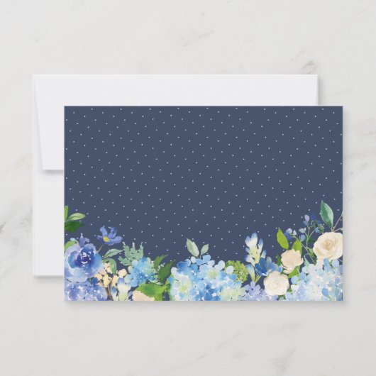 Elegant Blue Hydrangeas Floral Wedding RSVP Kaartje