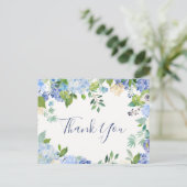 Elegant Blue Hydrangeas Greeneras Hartelijk dank Briefkaart (Staand voorkant)