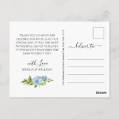 Elegant Blue Hydrangeas Greeneras Hartelijk dank Briefkaart (Achterkant)