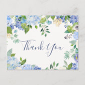 Elegant Blue Hydrangeas Greeneras Hartelijk dank Briefkaart (Voorkant)
