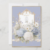 Elegant Blue Hydrangeas Lavender Vintage Wedding Kaart (Voorkant)