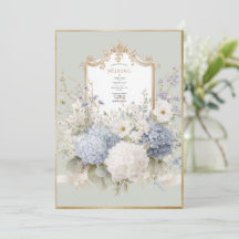 Elegant Blue Hydrangeas Sage Vintage Wedding