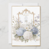 Elegant Blue Hydrangeas Vintage Wedding Kaart (Voorkant)