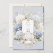 Elegant Blue Hydrangeas Vintage Wedding Kaart (Voorkant)