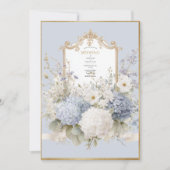 Elegant Blue Hydrangeas Vintage Wedding Kaart (Voorkant)