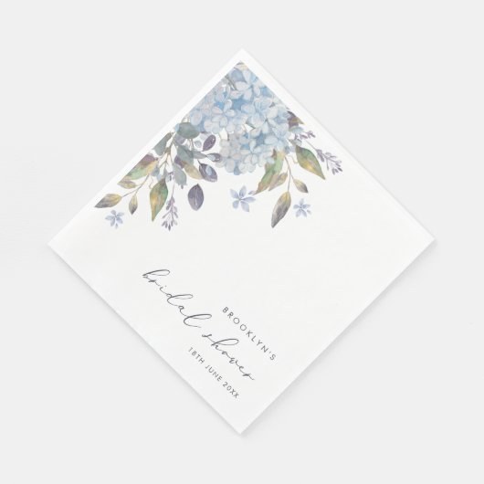 Elegant Blue Hydrangeas Vrijgezellenfeest Napkins Servet (Hoek)