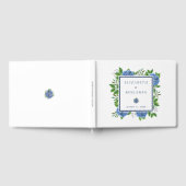 Elegant Blue Hydrangeas Waterverf Wedding Gastenboek (Volledig)