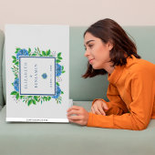 Elegant Blue Hydrangeas Waterverf Wedding Gastenboek