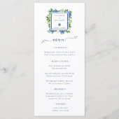 Elegant Blue Hydrangeas Waterverf Wedding Menu (Voorkant)