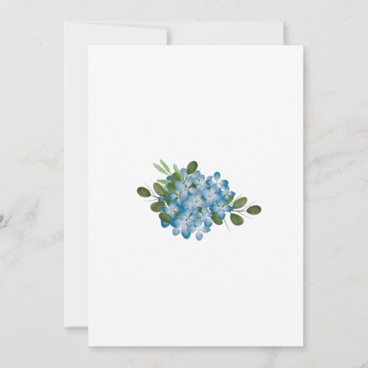 Elegant Blue Hydrangeas Wedding Invitation Kaart (Achterkant)