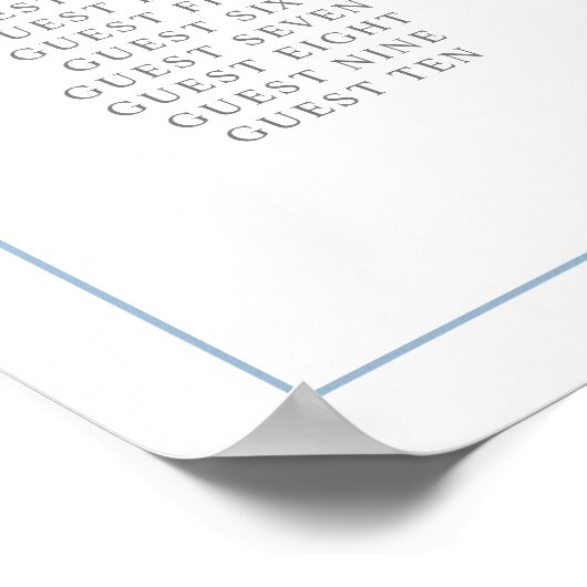 Elegant Blue Hydrangeas Wedding Plan Poster (Hoek)