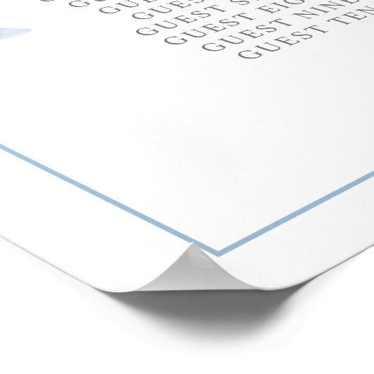 Elegant Blue Hydrangeas Wedding Plan Poster (Hoek)