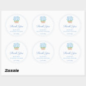 Elegant Blue Hydrangeas Wedding Shower Favor Ronde Sticker (Vel)