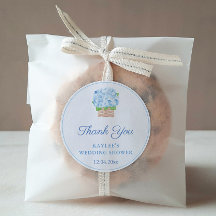 Elegant Blue Hydrangeas Wedding Shower Favor
