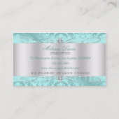 Elegant Blue Ice Damask Swirl Visitekaartje (Achterkant)