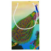 Elegant Blue Indian Peacock Gift Bag Klein Cadeauzakje (Achterkant)