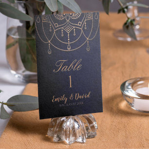 Elegant Blue Indian Traditional Design Wedding Kaart