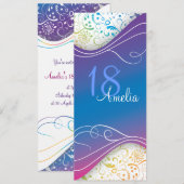 Elegant Blue Invitation Kaart (Voorkant / Achterkant)