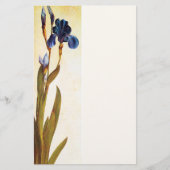 ELEGANT BLUE IRIS Floral Briefpapier (Voorkant)