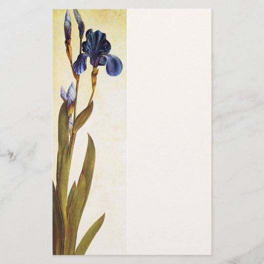 ELEGANT BLUE IRIS Floral Briefpapier (Voorkant)