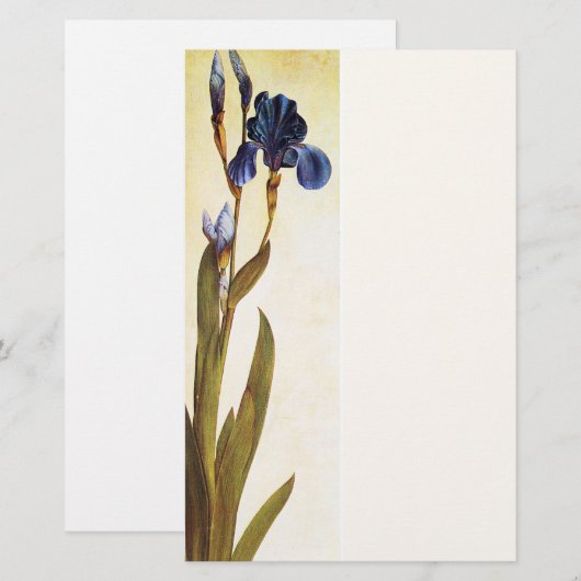 ELEGANT BLUE IRIS Floral Briefpapier (Voorkant / Achterkant)