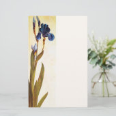ELEGANT BLUE IRIS Floral Briefpapier (Staand voorkant)