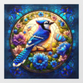 Elegant Blue Jay Glas in lood Window Cling Raamsticker (Vel)