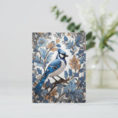 Elegant Blue Jay William Morris geïnspireerd Briefkaart (Staand voorkant)
