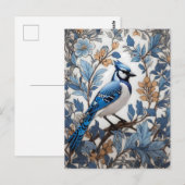 Elegant Blue Jay William Morris geïnspireerd Briefkaart (Voorkant / Achterkant)
