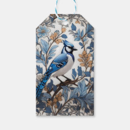 Elegant Blue Jay William Morris geïnspireerd Cadeaulabel