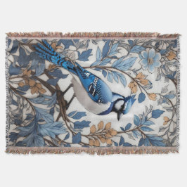 Elegant Blue Jay William Morris geïnspireerd Deken