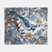 Elegant Blue Jay William Morris geïnspireerd Fleece Deken (Voorkant (Horizontaal))
