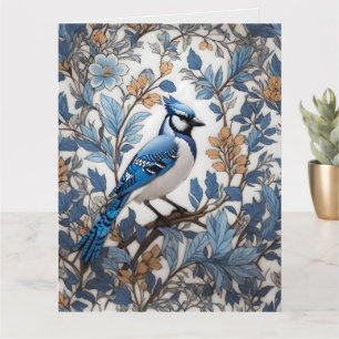 Elegant Blue Jay William Morris geïnspireerd Kaart