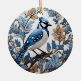 Elegant Blue Jay William Morris geïnspireerd Keramisch Ornament