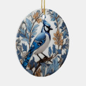Elegant Blue Jay William Morris geïnspireerd Keramisch Ornament (Rechts)