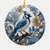 Elegant Blue Jay William Morris geïnspireerd Keramisch Ornament (Achterkant)