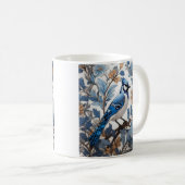 Elegant Blue Jay William Morris geïnspireerd Koffiemok (Voorkant rechts)