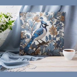 Elegant Blue Jay William Morris geïnspireerd Kussen