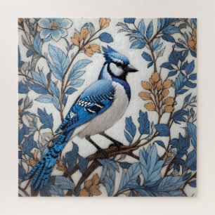 Elegant Blue Jay William Morris geïnspireerd Legpuzzel