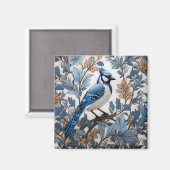 Elegant Blue Jay William Morris geïnspireerd Magneet (Voorkant / Achterkant)