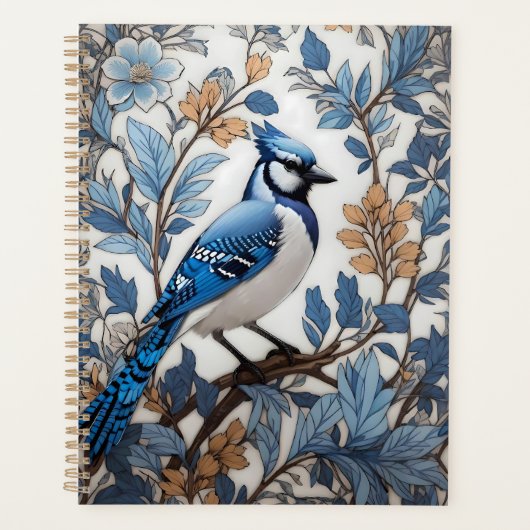 Elegant Blue Jay William Morris geïnspireerd Planner (Voorkant)