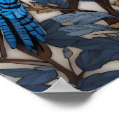 Elegant Blue Jay William Morris geïnspireerd Poster (Hoek)