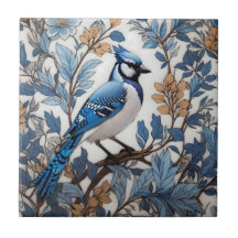 Elegant Blue Jay William Morris geïnspireerd