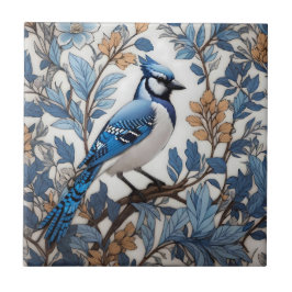 Elegant Blue Jay William Morris geïnspireerd Tegeltje