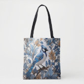 Elegant Blue Jay William Morris geïnspireerd Tote Bag (Voorkant)