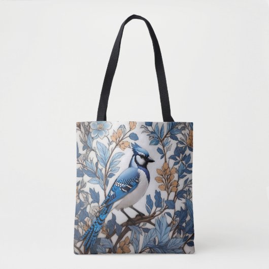 Elegant Blue Jay William Morris geïnspireerd Tote Bag (Voorkant)