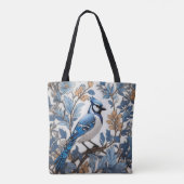 Elegant Blue Jay William Morris geïnspireerd Tote Bag (Achterkant)