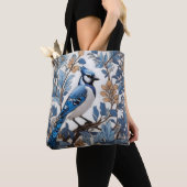 Elegant Blue Jay William Morris geïnspireerd Tote Bag (Dichtbij)