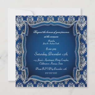 Elegant blue jewel demast elke uitnodiging