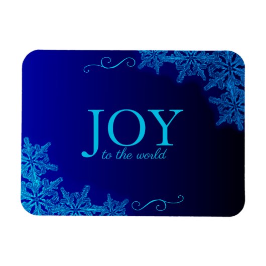 Elegant Blue Joy Snowflake Flexible Photo Magnet Magneet (Horizontaal)
